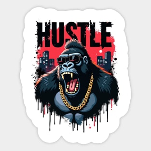Hustle hard - Hustle: Fierce Gorilla Street Style Sticker